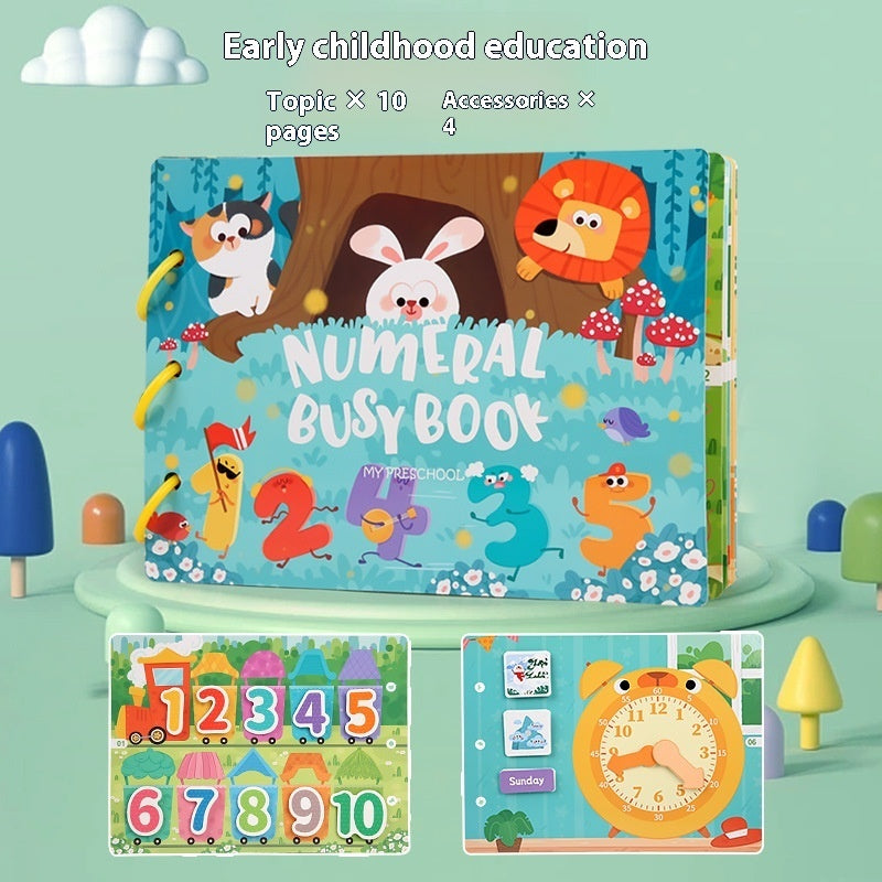 Educational Quiet Paste Book Full English Early Education Velcro Paper Enlightenment Toys - LJ Enterprise